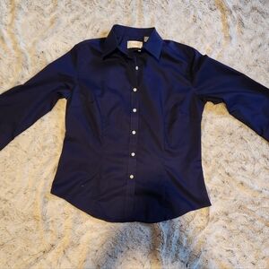 Van Heusen for Her Navy Button-up Blouse sz M